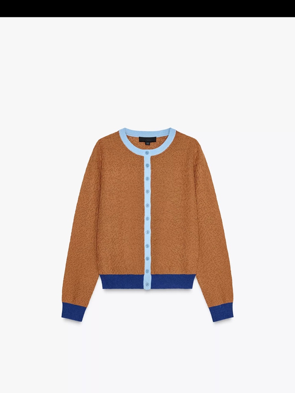 Zara Colour Block Cardigan - Brown & Blue